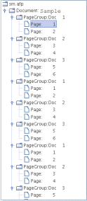 An example of the structure when definitions for the page level are imported.