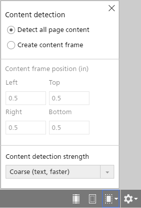 Content detection settings menu