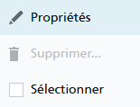 Menu des options de l'imprimante