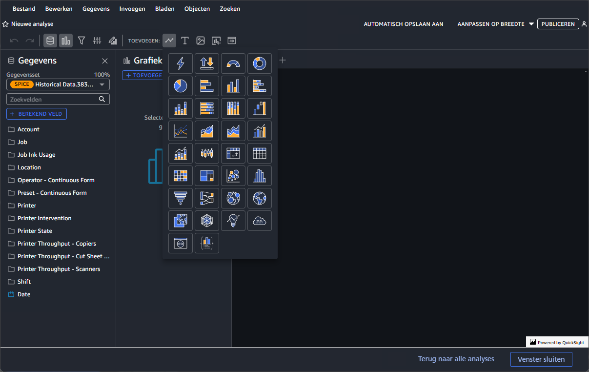 Analysepagina - Een visual maken